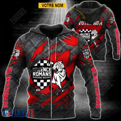 Valence Romans – Veste à capuche zippée Édition spéciale Avec Nom Personnalisé