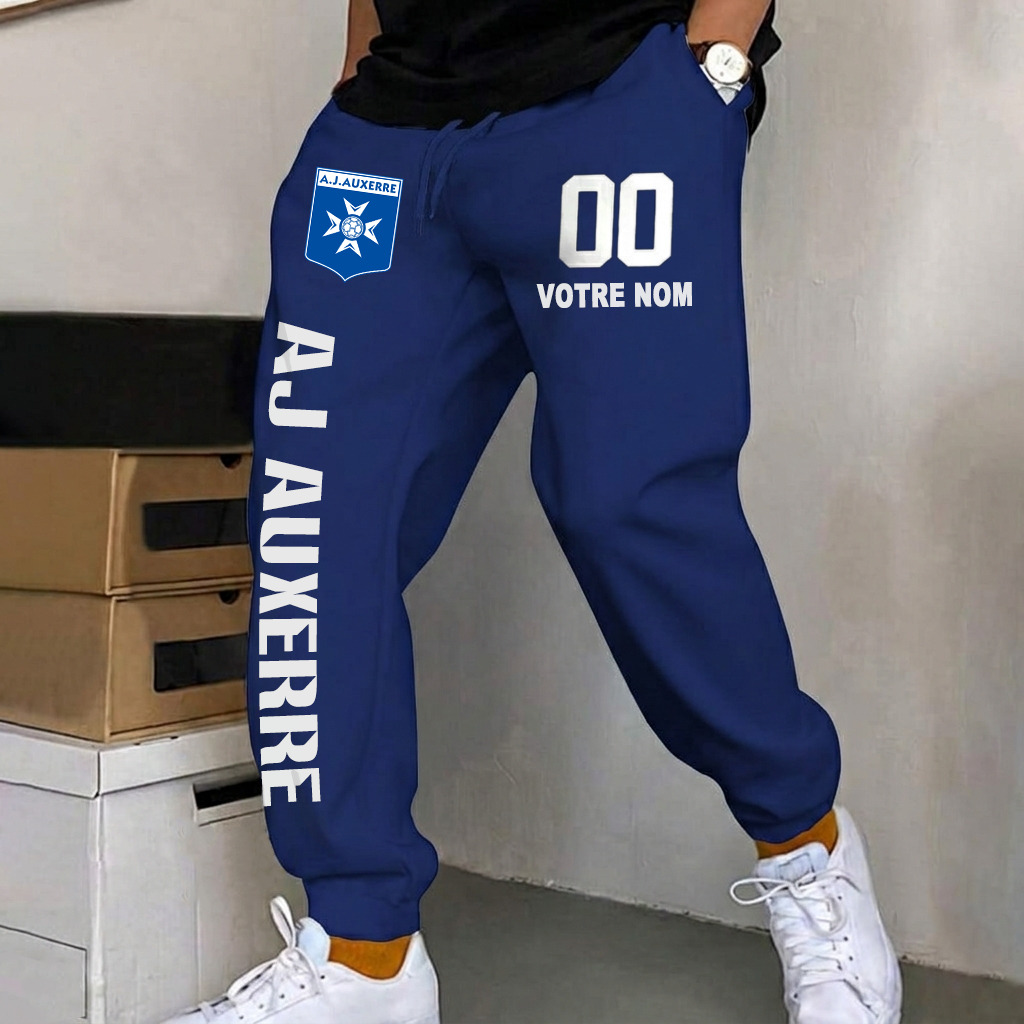AJ Auxerre – Pantalon de survêtement avec Numéro de nom personnalisé AJ Auxerre – Pantalon de survêtement avec Numéro de nom personnalisé