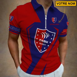 AS Béziers Hérault – Polo à fermeture éclair Nouveau style Avec Nom Personnalisé