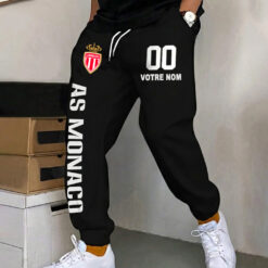 AS Monaco – Pantalon de survêtement avec Numéro de nom personnalisé