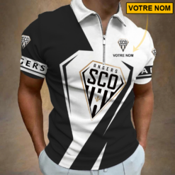 Angers SCO – Polo à fermeture éclair Nouveau style Avec Nom Personnalisé