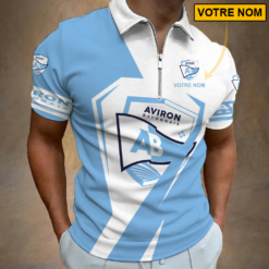 Aviron Bayonnais – Polo à fermeture éclair Nouveau style Avec Nom Personnalisé