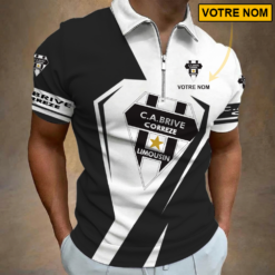 CA Brive – Polo à fermeture éclair Nouveau style Avec Nom Personnalisé