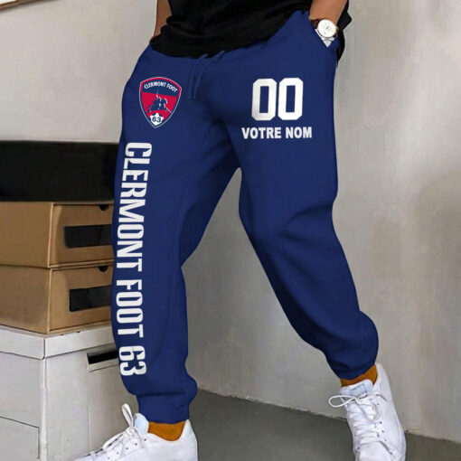 Clermont Foot 63 – Pantalon de survêtement avec Numéro de nom personnalisé Clermont Foot 63 – Pantalon de survêtement avec Numéro de nom personnalisé