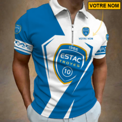 ESTAC Troyes – Polo à fermeture éclair Nouveau style Avec Nom Personnalisé