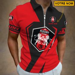 FC Fleury 91 – Polo à fermeture éclair Nouveau style Avec Nom Personnalisé