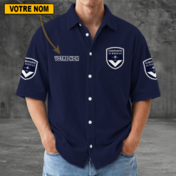 FC Girondins de Bordeaux – Chemise décontractée Nouvelle édition avec nom personnalisé