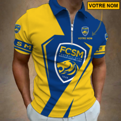 FC Sochaux-Montbéliard – Polo à fermeture éclair Nouveau style Avec Nom Personnalisé