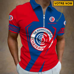 LB Châteauroux – Polo à fermeture éclair Nouveau style Avec Nom Personnalisé