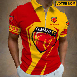 Le Mans FC – Polo à fermeture éclair Nouveau style Avec Nom Personnalisé