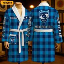 Montpellier Hérault Rugby – Peignoir en polaire Nouveau style Avec Nom Personnalisé