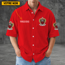 OGC Nice – Chemise décontractée Nouvelle édition avec nom personnalisé