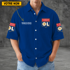 Olympique Lyonnais – Chemise décontractée Nouvelle édition avec nom personnalisé