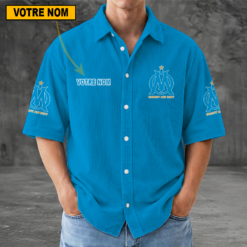 Olympique de Marseille – Chemise décontractée Nouvelle édition avec nom personnalisé