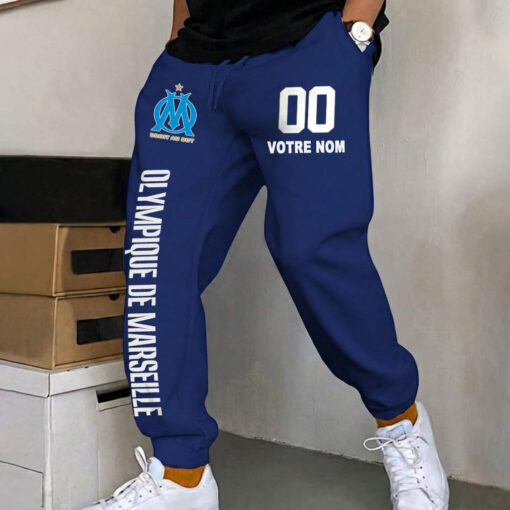 Olympique de Marseille – Pantalon de survêtement avec Numéro de nom personnalisé Olympique de Marseille – Pantalon de survêtement avec Numéro de nom personnalisé