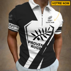 Provence Rugby – Polo à fermeture éclair Nouveau style Avec Nom Personnalisé