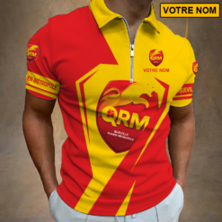 Quevilly – Rouen Métropole – Polo à fermeture éclair Nouveau style Avec Nom Personnalisé