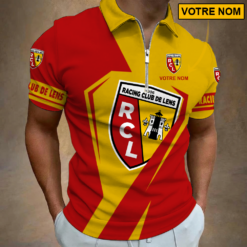 RC Lens – Polo à fermeture éclair Nouveau style Avec Nom Personnalisé