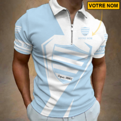 Racing 92 – Polo à fermeture éclair Nouveau style Avec Nom Personnalisé