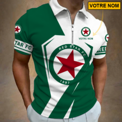 Red Star FC – Polo à fermeture éclair Nouveau style Avec Nom Personnalisé