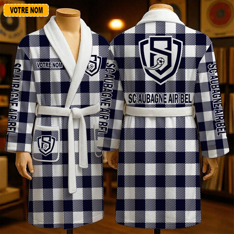 SC Aubagne Air Bel – Peignoir en polaire Nouveau style Avec Nom Personnalisé SC Aubagne Air Bel – Peignoir en polaire Nouveau style Avec Nom Personnalisé