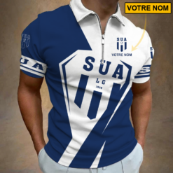 SU Agen – Polo à fermeture éclair Nouveau style Avec Nom Personnalisé