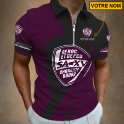 Soyaux-Angoulême XV – Polo à fermeture éclair Nouveau style Avec Nom Personnalisé
