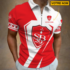 Stade Brestois 29 – Polo à fermeture éclair Nouveau style Avec Nom Personnalisé
