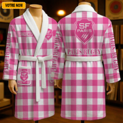 Stade Francais – Peignoir en polaire Nouveau style Avec Nom Personnalisé