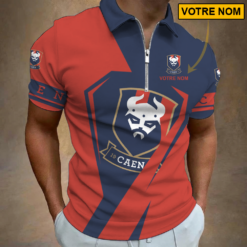 Stade Malherbe Caen – Polo à fermeture éclair Nouveau style Avec Nom Personnalisé