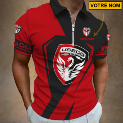 US Boulogne – Polo à fermeture éclair Nouveau style Avec Nom Personnalisé