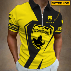 US Carcassonnaise – Polo à fermeture éclair Nouveau style Avec Nom Personnalisé