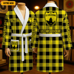 US Carcassonnaise – Peignoir en polaire Nouveau style Avec Nom Personnalisé