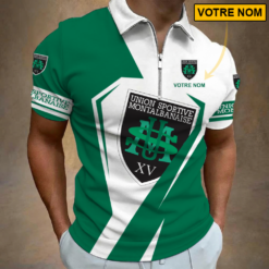 US Montauban – Polo à fermeture éclair Nouveau style Avec Nom Personnalisé