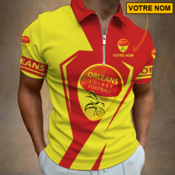 US Orléans Loiret – Polo à fermeture éclair Nouveau style Avec Nom Personnalisé
