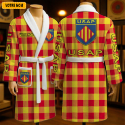 USA Perpignan – Peignoir en polaire Nouveau style Avec Nom Personnalisé
