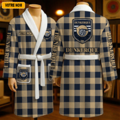 USL Dunkerque – Peignoir en polaire Nouveau style Avec Nom Personnalisé