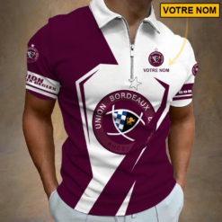Union Bordeaux Bègles – Polo à fermeture éclair Nouveau style Avec Nom Personnalisé