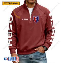 AS Béziers Hérault – Sweat demi-zippé Nouvelle Version Avec Nom Personnalisé