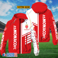 AS Monaco – Hoodie ZipFlex Nouveau style avec nom personnalisé