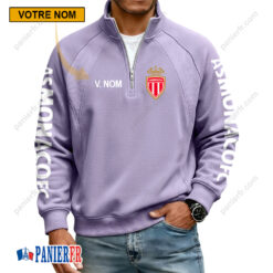 AS Monaco – Sweat demi-zippé Nouvelle Version Avec Nom Personnalisé
