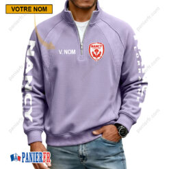 AS Nancy Lorraine – Sweat demi-zippé Nouvelle Version Avec Nom Personnalisé