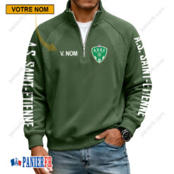 AS Saint-Étienne – Sweat demi-zippé Nouvelle Version Avec Nom Personnalisé