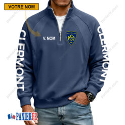 ASM Clermont Auvergne – Sweat demi-zippé Nouvelle Version Avec Nom Personnalisé