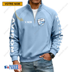 Aviron Bayonnais – Sweat demi-zippé Nouvelle Version Avec Nom Personnalisé