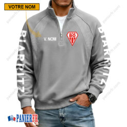 Biarritz Olympique PB – Sweat demi-zippé Nouvelle Version Avec Nom Personnalisé