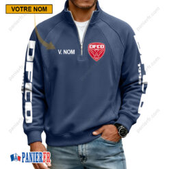 Dijon FCO – Sweat demi-zippé Nouvelle Version Avec Nom Personnalisé