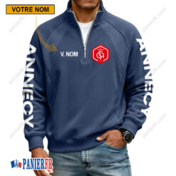 FC Annecy – Sweat demi-zippé Nouvelle Version Avec Nom Personnalisé