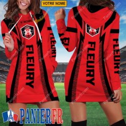 FC Fleury 91 – Robe hoodie femme Édition spéciale Avec Nom Personnalisé
