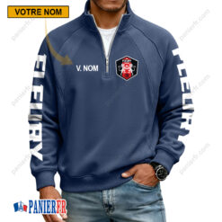 FC Fleury 91 – Sweat demi-zippé Nouvelle Version Avec Nom Personnalisé
